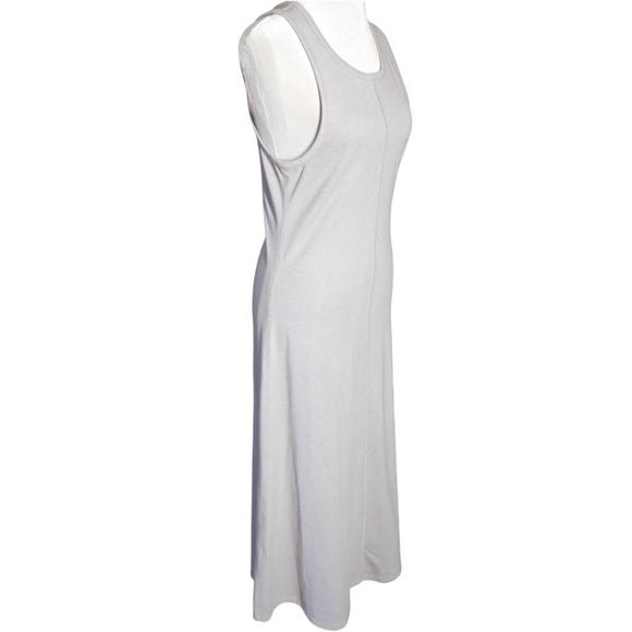 Lunya Restore Fitted Dress Midi Grey Large MSRP $198 - Picture 2 of 8